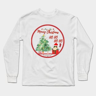 Merry Christmas Santa Cat Ho HO HO Long Sleeve T-Shirt